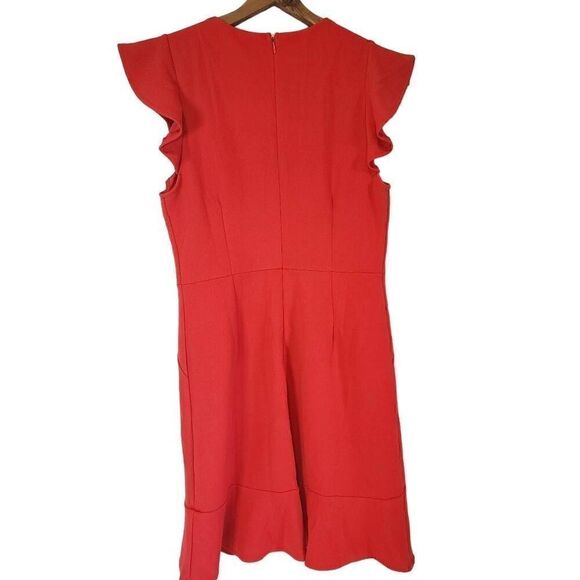 She + Sky Amelia Ruffle Dress Red Women's  Size M G11 - Picture 3 of 13